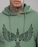 Adro Men'S Cotton Neck Hooded Sweatshirt (H24-Bird-Pt_Pista