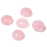 20pcs 8mm Natural Stone No Hole Rose Quartz Semicircle Smooth Cabochons Beads Healing Chakra Crystal Stone Bead for Jewelry Maki