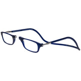 Clic Magnetic Reading Glasses for Men or Women, Computer Readers, Original (S-M, Dark Matte Blue, 2.00 Magnification)