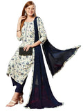 Gosriki Women'S Cotton Blend Printed Straight Kurta With Pant & Dupatta (Gta Navy-Jb-Gs_M_Navy Blue_Medium),Navy Blue,,B0D73Z4C8X