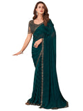 Satrani Womens Pure Chiffon Saree (2992S2676N_Green1)