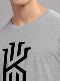 Adro Mens Printed T Shirt - Premium Cotton Graphic Printed Tshirt - Grey T-Shirt - Rn24-Kobe-Gr-M