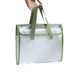 Veproix Transparent Document Carry Bag With Handle, A4 Size, Waterproof File Organizer, Snap Closure, Portable Clear Folder Stor