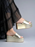 Shoetopia Embellished Golden Platform Heels For Women & Heels /Uk2,Golden,2,B0C3RPSWJT