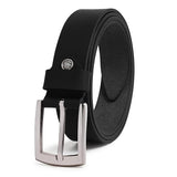 JustStyle Belts For Men Leather Original, Formal & Casual Leather Belt With Solid Metal Curved Buckle (Black, 34)