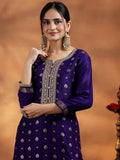 Libas Women'S Silk Blend Kurta Set (48962Oh_Purple
