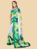 Rangita Women Abstract Printed Designer Chiffon Saree With Blouse Piece -Mint Green