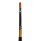 KINGART Premium Original Gold 9300-0 Flat Shader Series Artist Brush, Golden Taklon Synthetic Hair, Short Handle, for Acrylic, W