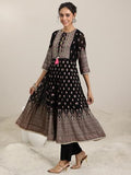 Libas Black Georgette Printed Kurta Sets For Women Black Xl