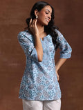 Libas Women'S Cotton Printed Straight Kurti (26858R Blue Blue Xs
