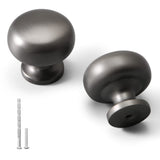 YAGU 10 Pack Dark Gray Kitchen Drawer Knobs 1.1 inch Solid Round Cabinet pulls, Zinc Alloy Furniture Black Nickel Hardware for D