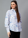 KOTTY Women's Oversized Cotton Blend Shirt(Multicolor M),Pale Orchid