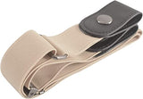 Toxen Invisible BuckleLess Jeans Belt With Ring Adjustable Buckle Free Waist Belt Elastic Belt For Jeans Pants Skirts Women Or