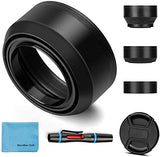 49mm Lens Hood Universal Collapsible Lens Sun Shade Hood with Centre Pinch Lens Cap for Canon Nikon Sony Pentax Olympus Fuji Cam