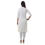 Aurelia Womens Band Neck Solid Kurta (Natural_X-Small) Natural Xs Crk13519-03207