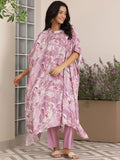 Libas Womens Printed Silk Blend Co-Ord Set For Women Lavender S