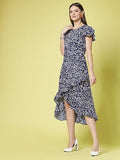 Oomph! Women'S Western & Fusion Wear Wrap Midi Dresses For Women Blue - Md834,Navy Blue 2Apparel,S