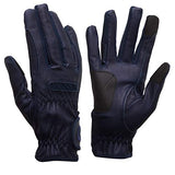 eGlove eQUEST GripPro Leather Touchscreen Horse Riding Gloves (Navy Blue, X-Small)