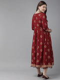 Anni Designer Women'S Rayon Printed Anarkali Kurta (Jaikara Maroon_Xl_Maroon_X-Large),Maroon,XL,Rayon,Anarkali,kurta