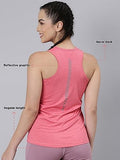 Enamor Women'S Solid Slim Fit T-Shirt (A308_Pink Taffy Melange/Active Reflective Graphic,Pink Taffy Melange/AApparel,M