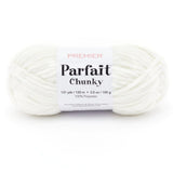 Premier Parfait Chunky Yarn, Super Bulky, Ideal for Knitting & Crocheting, Chenille, Cream, 3.5 oz, 131 Yards