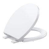Round Toilet Seat Cover - PP Quick Release Flat Toilet Seat, White Easy-Remove Design for Simple Cleaning & Everyday Comfort