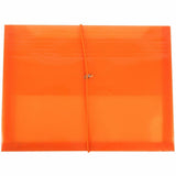 JAM PAPER Plastic Expansion Envelopes with Elastic Band Closure - Letter Booklet - 9 3/4 x 13 with 2.5 Inch Expansion - Orange -