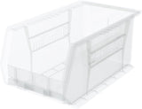 AkroMils 30240 AkroBins Plastic Hanging Stackable Storage Organizer Bin, 15Inch x 8Inch x 7Inch, Clear, 12Pack