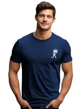 Adro Men'S Solid Regular Fit T-Shirt (Rn24-Stick-Kk-Nb_Navy Blue,Navy BlueApparel,XL