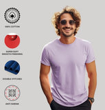 ADRO T Shirts Pack of 2 Mens Tshirts Cotton T Shirts for Men Tshirt T-Shirts Combo T Shirts Tshirts for Men Plain Solid Tshirts Grey Purple Tshirt for Men RCM2-PLN-GR-PU-2XL,Grey,Purple