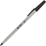 Business Source 37503 Ballpoint Stick Pens, Fine Pt, Light Gray Barrel, Black Ink