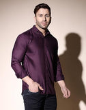 Dhruvi Trendz Mens Cotton Blend Men'S Casual Shirt Regular Fit Western (Dt-Ms-6018_Purple_S)