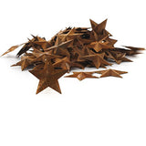 Factory Direct Craft Package of 100 Rusted Tin Dimensional Miniature Barn Stars with Hole and Hollow Backs