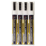 Liquid Chalk Marker, Chisel, White, 4/Pack