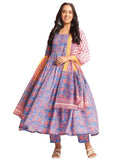 Gosriki Women'S Rayon Viscose Printed Anarkali Kurta With Pant & Dupatta (Mytee Multi-Vks01-Gs_Xxl_Multicolor_Xx-Large),Multicolour,2,B0DT766Y6T