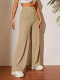 Toplot Women'S Ribbed Knit Wide-Leg Pants(Jqrd-Trouser-5252-Cream-28),Cream,28,B0F297B79F