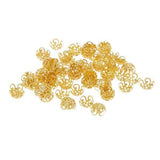 ATORSE 5x100pcs 10mm Vintage Copper Plated Flower Bead Caps Jewelry Making Gold