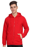 Adro Men'S Cotton Neck Hooded Sweatshirt (Zh24-Pln-Rd_Red