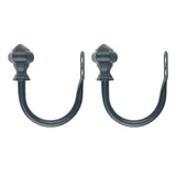 ECOMISTIQ 1 Pair UShape Tube Curtain Holdback Drape Hook Vary Types Tower_Black | Window Treatment Hardware Treatments &