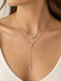Gold Filled Diamond Bezel Cluster Necklace