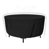 Tuyeho Heavy Duty Round Patio Table Cover (62D x 28H Inch), Waterproof & Weather Resistant, Anti UV - Black