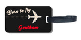 Goutham Born To Fly Name Luggage Tag Customised Personalized Tour Travel Tag 01