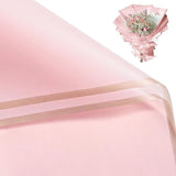 SEJASCOLLECTIONS | Pack of 5 Sheets | Korean Style Waterproof Pink Bouquet Wrapping Paper (58cm x 58cm, 60 Microns) | Golden Bor