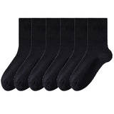 MidCalf Length, Crew Length, Pure Cotton Plain Solid Black Formal Socks For Men And Boys Pack Of 6 Pairs, Free Size