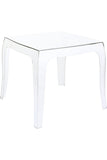 Compamia Queen Polycarbonate Patio Side Table in Transparent Clear, Commercial Grade