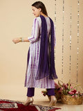 Gosriki Women'S Rayon Viscose Printed Straight Kurta With Pant & Dupatta (Tiedye Begani-Vks01-Gs_S_Violet_Small),Violet,,B0DSKR9KH1