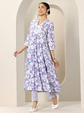 Libas Women'S Cotton Kurta Sets (400095O_Lavender_Xl)
