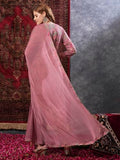 Anni Designer Women'S Rayon Blend Printed Straight Kurta With Pant & Dupatta (Vice Peach-Vks03_3Xl_Peach_Xxx-Large),Peach,3XL,Rayon Blend,Regular,