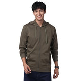 Adro Mens Cotton Solid Zipper Hoodie Sweatshirts (Zh23-Pln-Ol_Olive_L)