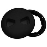 TH Marine 6 Low Profile Screw Out Textured Deck Plate w/Molded Gasket- Black,DPSLP-6-1-DP